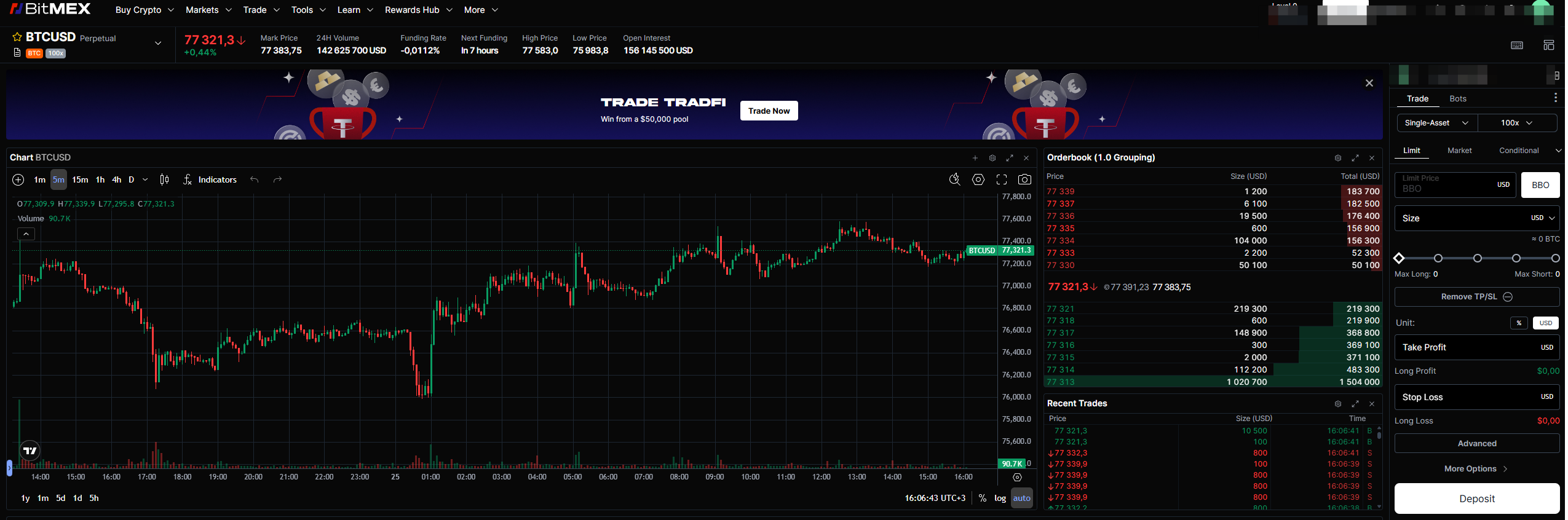 BitMEX trading platform